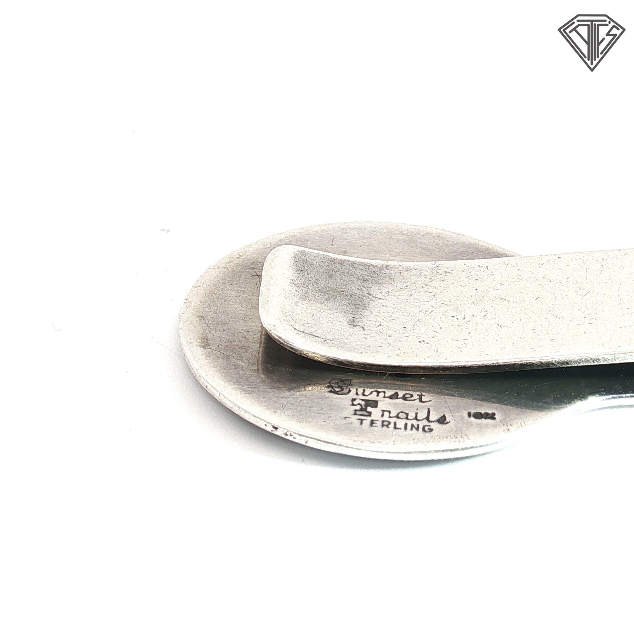 Vintage Silver Money Clip with Hand Engraved Western Floral Scroll-Work and Gold Horseshoe