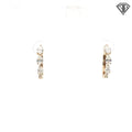 14k Yellow Gold 1.50ct G VS2 Pear Shape Diamond Huggies Earrings 3/4" x 1/2"
