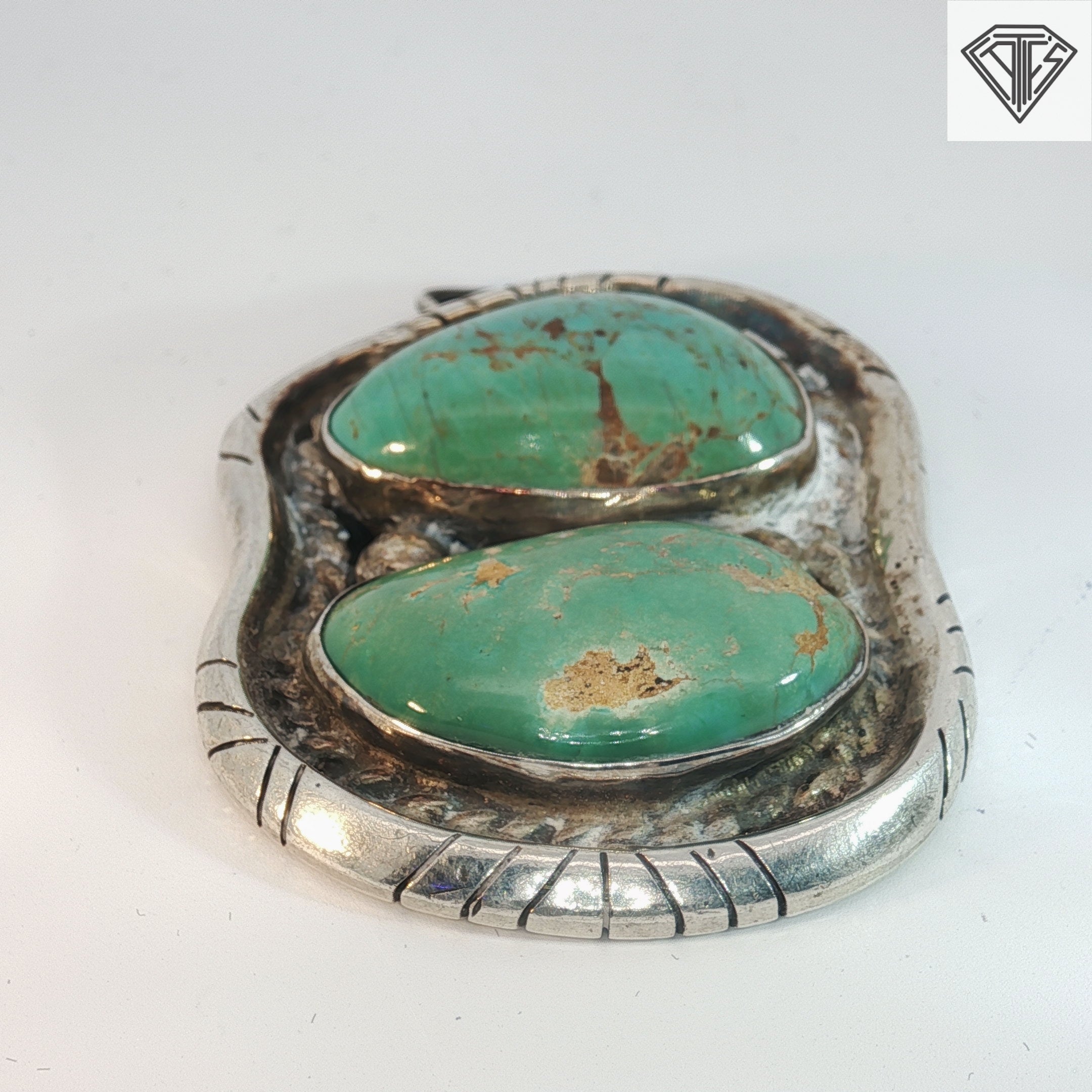 Vintage Navajo Silver Pendant with Turquoise