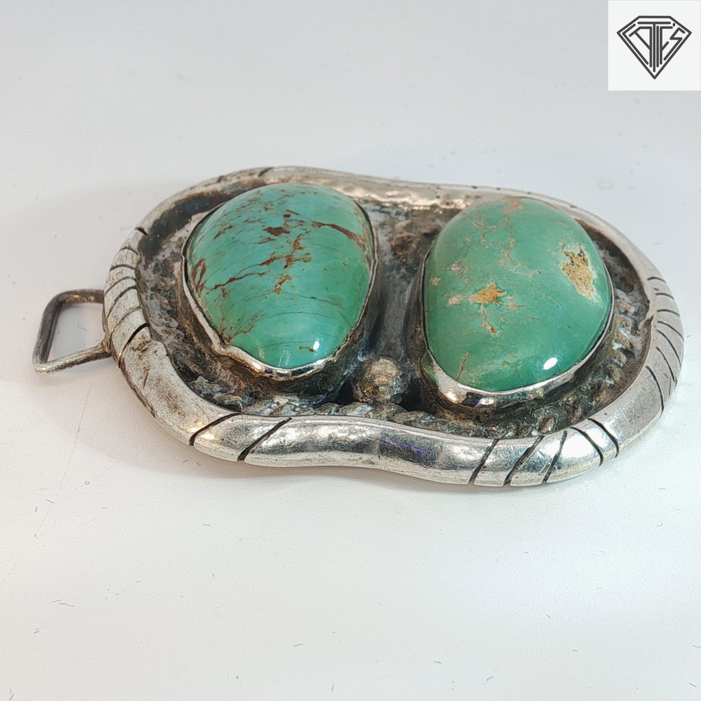 Vintage Navajo Silver Pendant with Turquoise