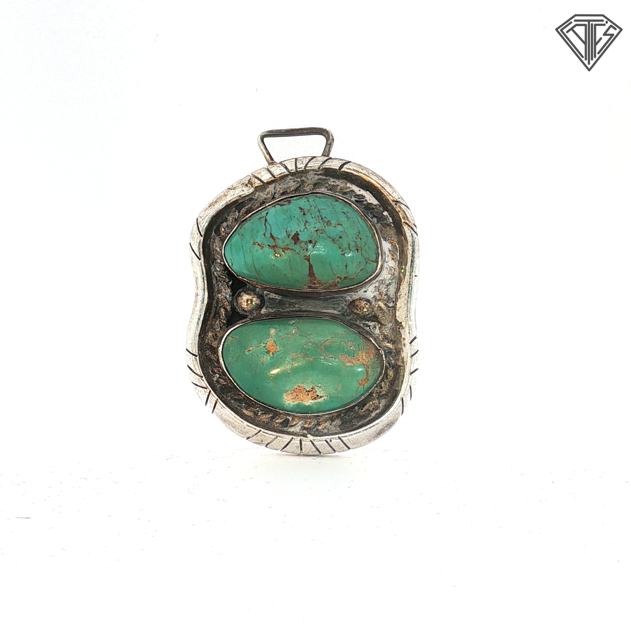 Vintage Navajo Silver Pendant with Turquoise