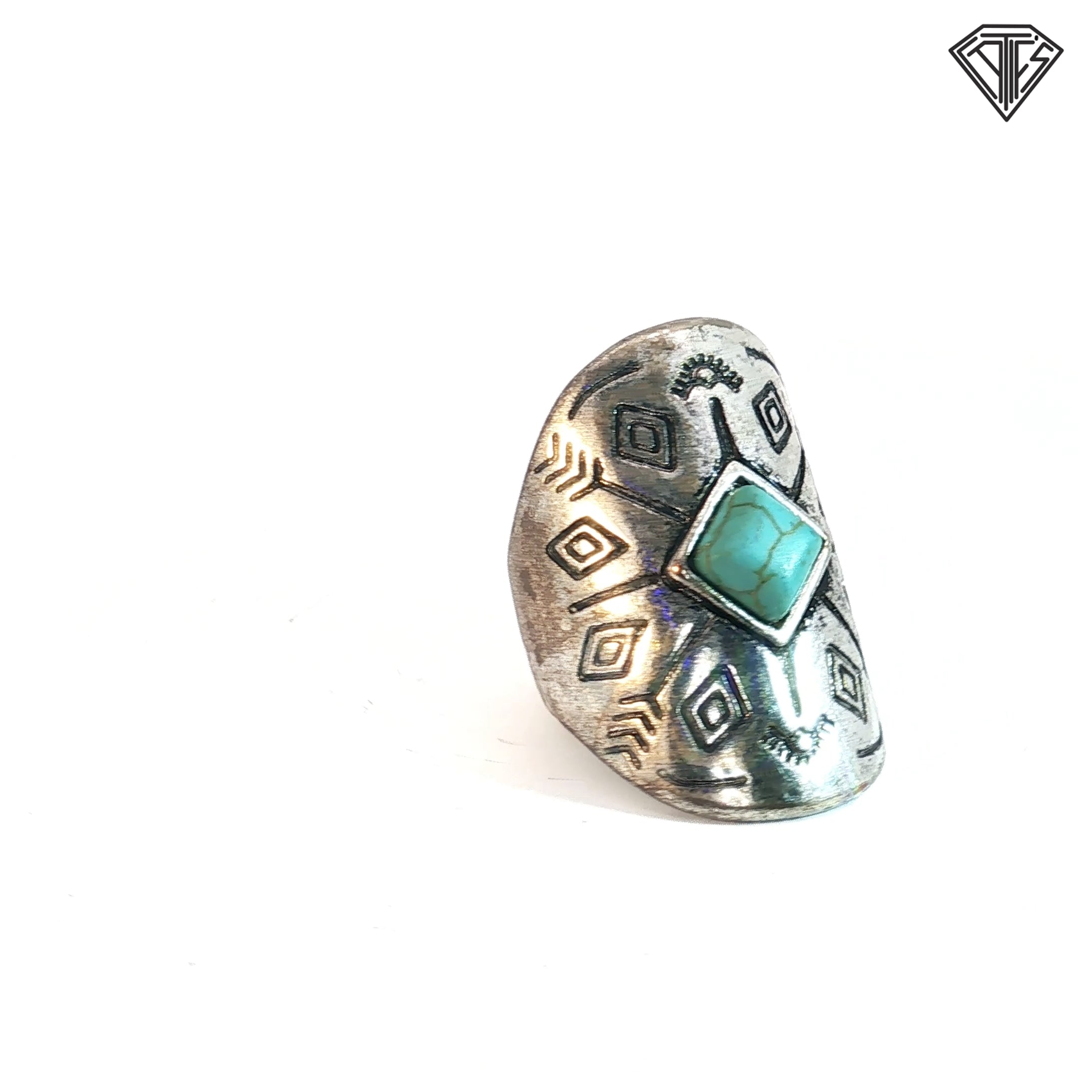 Vintage Navajo Silver Turquoise Ring Size 5