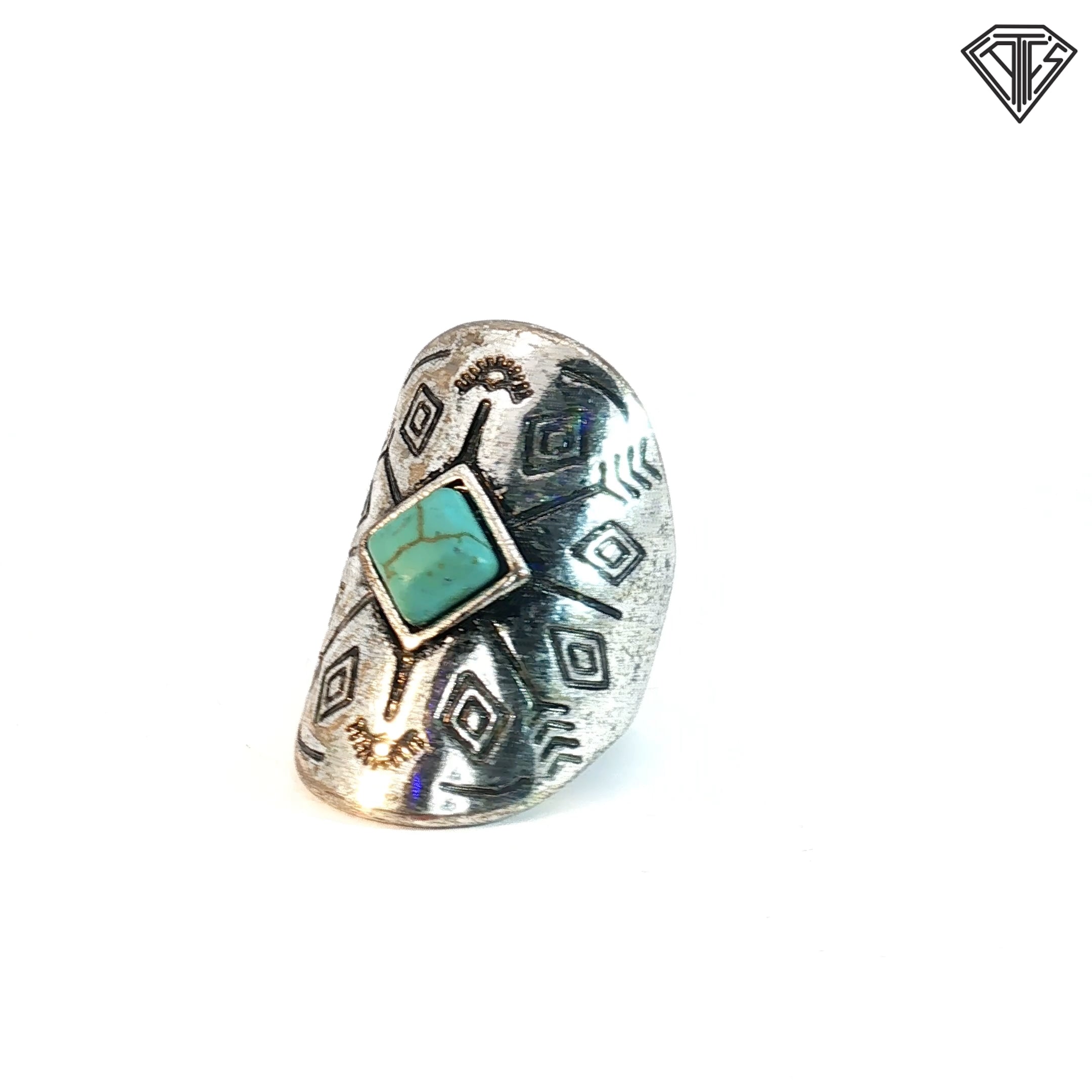 Vintage Navajo Silver Turquoise Ring Size 5
