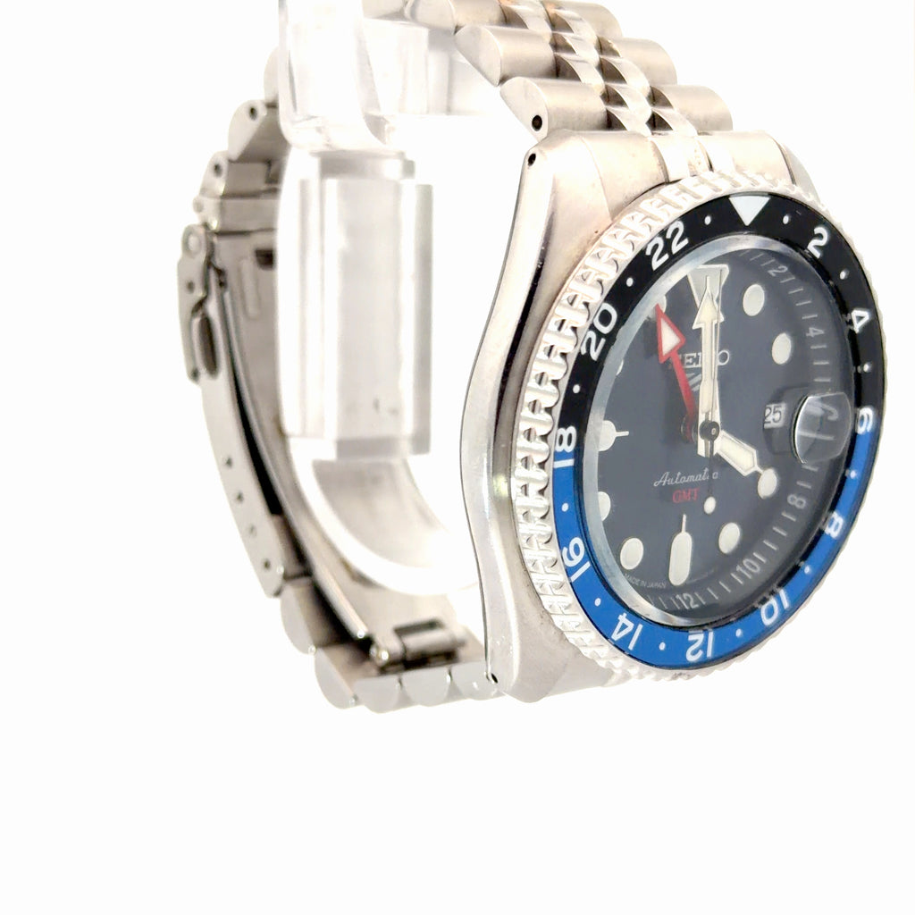 Pre-Owned Seiko 5 Sports SKX Style GMT / Automatic/ 42.5mm/ Blue Dial/ Date/ Steel Case and Band