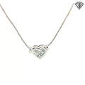 14k White Gold .35ct F VS2 Princess Cut Diamond Invisible Set Heart Pendant