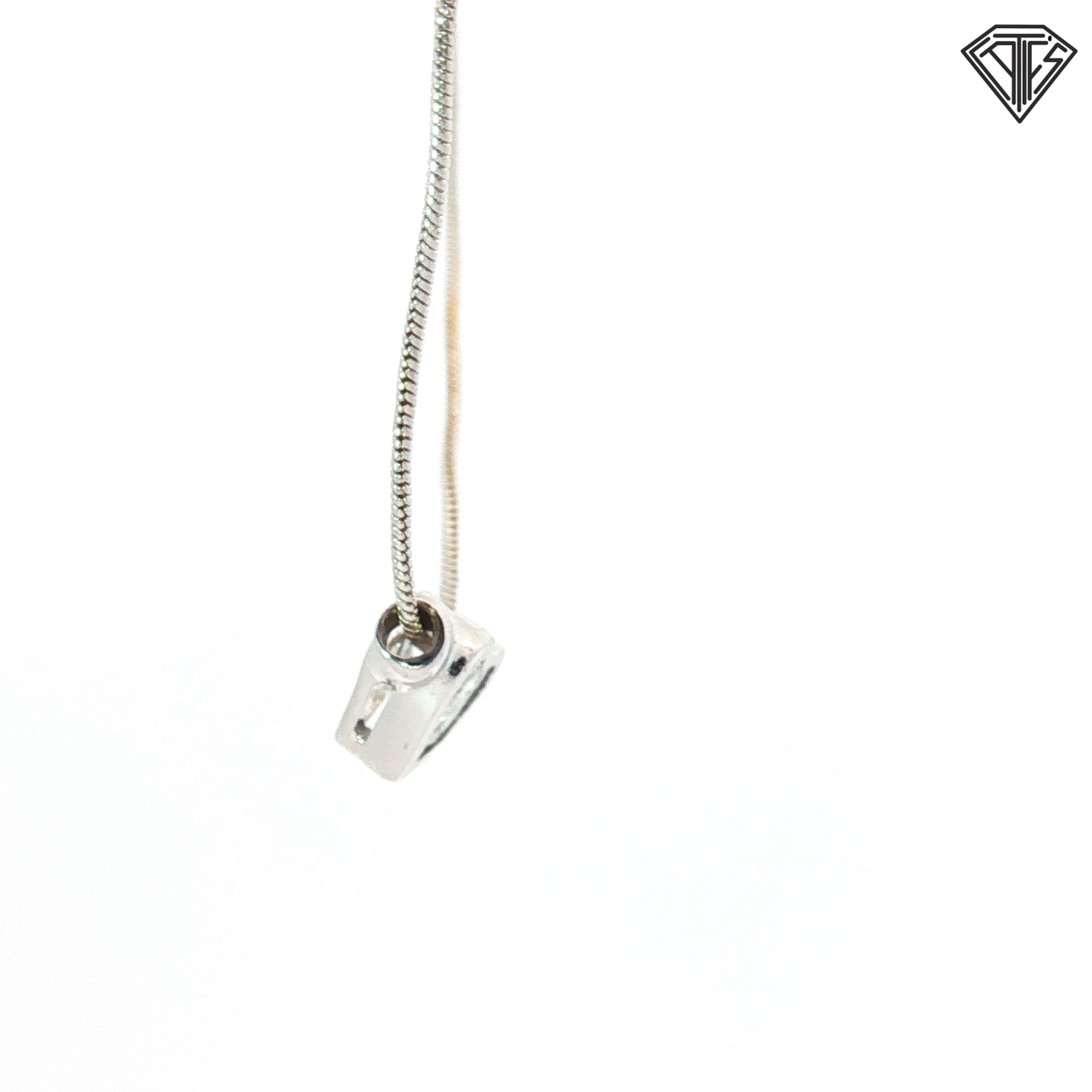 14k White Gold .35ct F VS2 Princess Cut Diamond Invisible Set Heart Pendant
