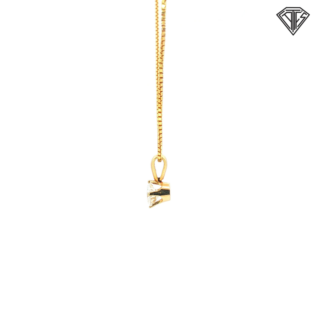 18k Yellow Gold .50ct G SI1 Round Diamond Solitaire Pendant
