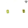 14k Yellow Gold 2.00ct Emerald Cut Peridot Stud Earrings
