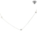 18k White Gold Moon and Flower Charm Necklace 7.4 gram