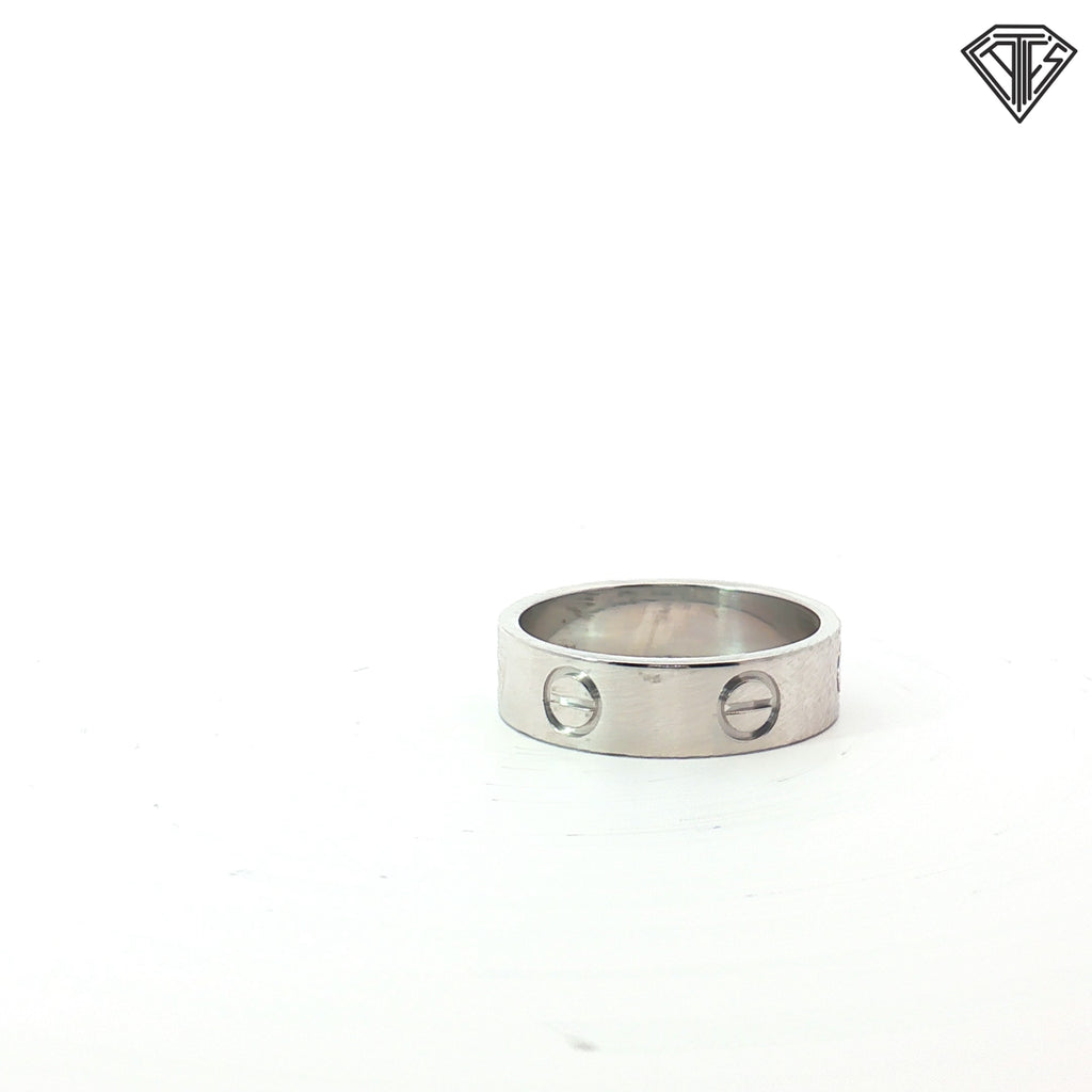 Pre-Owed 18k White Gold Cartier Love Ring Size 7