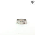 Pre-Owed 18k White Gold Cartier Love Ring Size 7