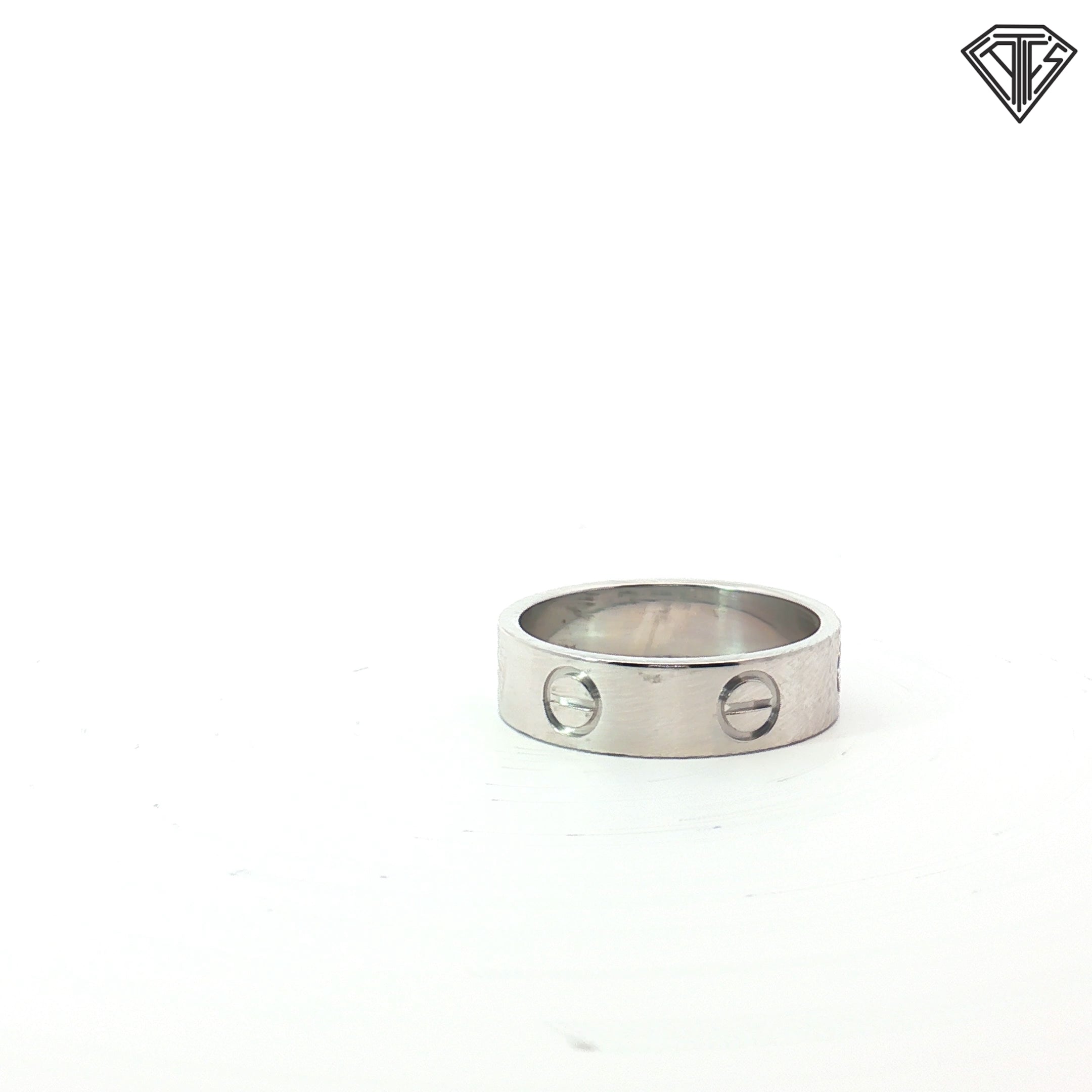 Pre-Owed 18k White Gold Cartier Love Ring Size 7