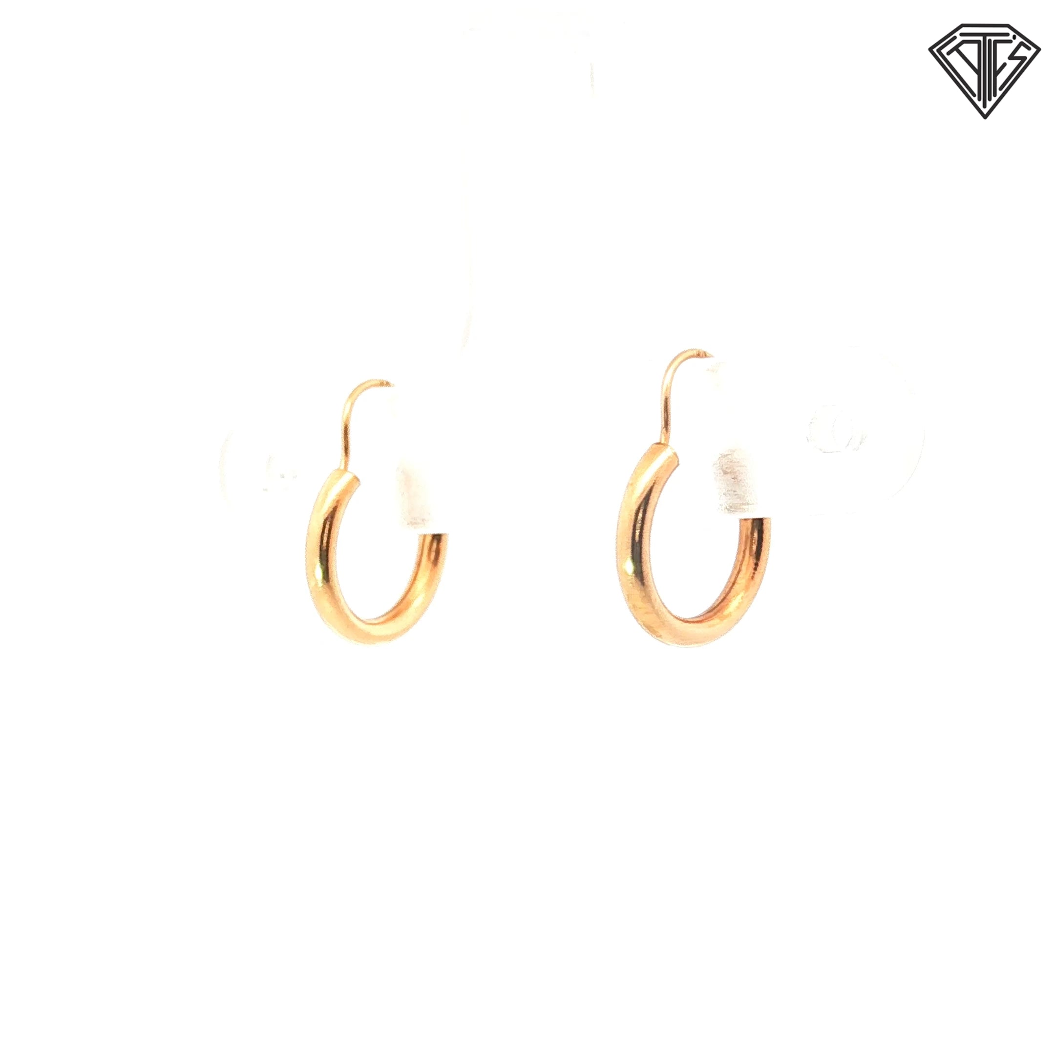 14k Yellow Gold Ex-Small Hoop Earrings .70 Gram