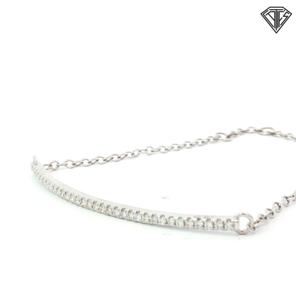 14k White Gold .30ct G SI1 Round Diamond Bar Bracelet
