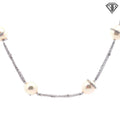 18k White Gold 2.50ct F VS1 Round Diamond / (14) White South Sea Pearls 12-14mm 61.3 gram 32" Opera Length