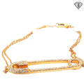 14k Yellow Gold .85ct G VS2 Round Diamond Safety Bracelet