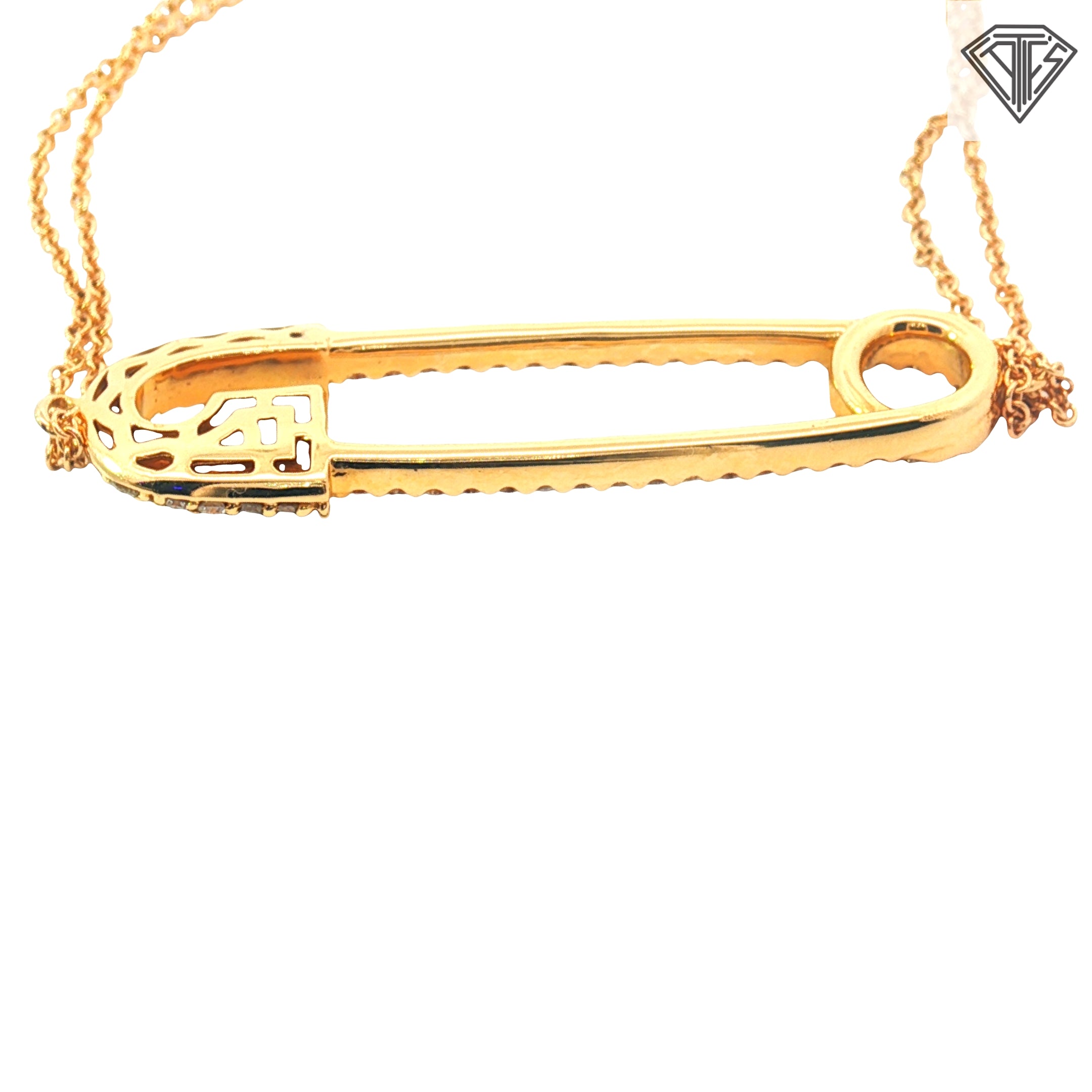 14k Yellow Gold .85ct G VS2 Round Diamond Safety Bracelet