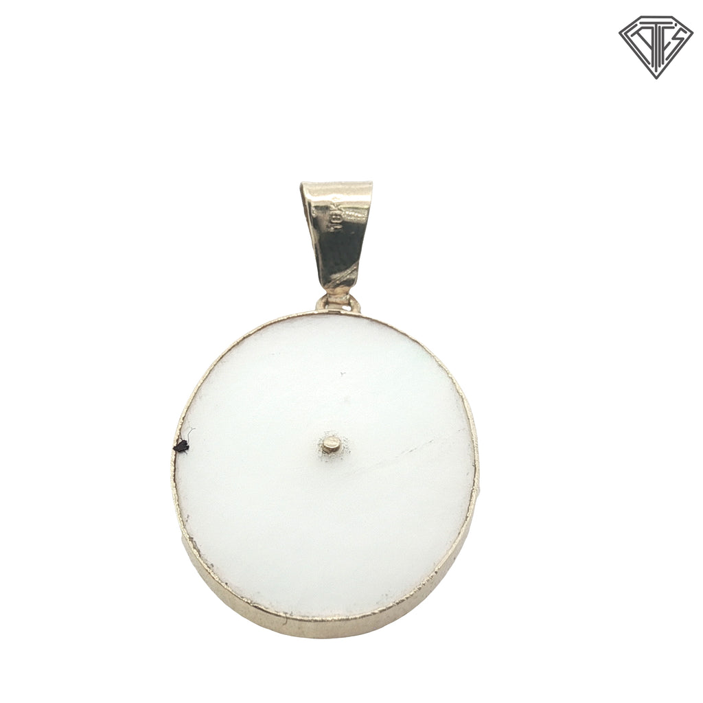 18k Yellow Gold with Mother of Pearl Rose Mistica Pendant