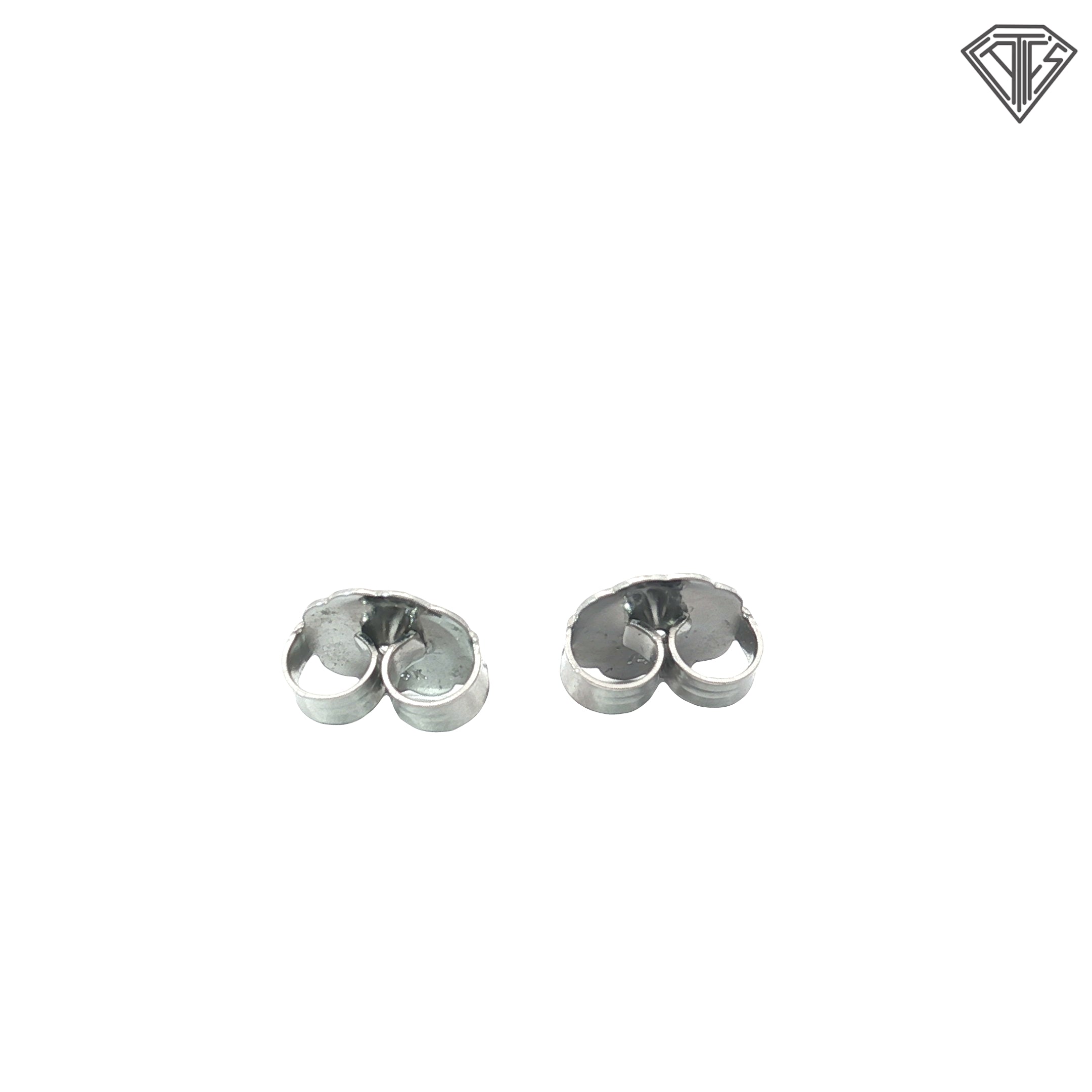 14k White Gold (2) Friction Earring Backs 9.5mm Heavyweight