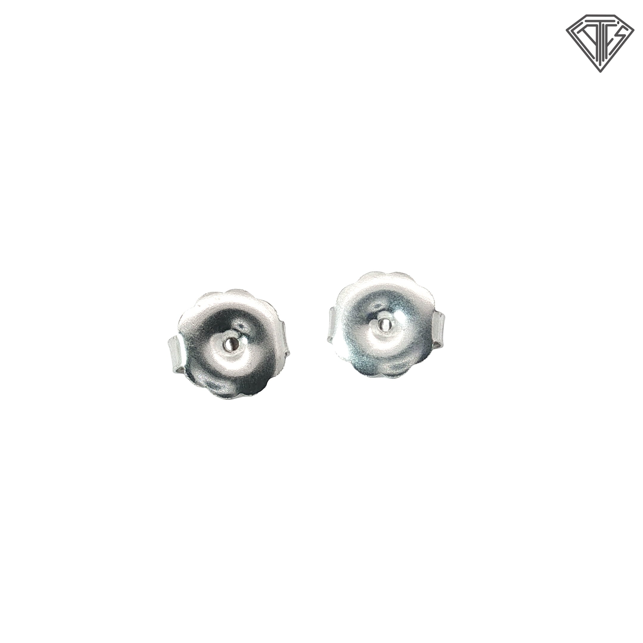 14k White Gold (2) Friction Earring Backs 9.5mm Heavyweight