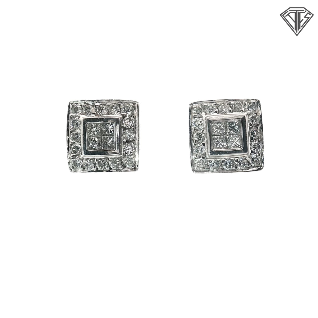 Platinum 1.94ct G VS2 Round and Baguette Mid-Century Spray Brooch, Circa 1945-1960 Vintage Brooch/ Pin