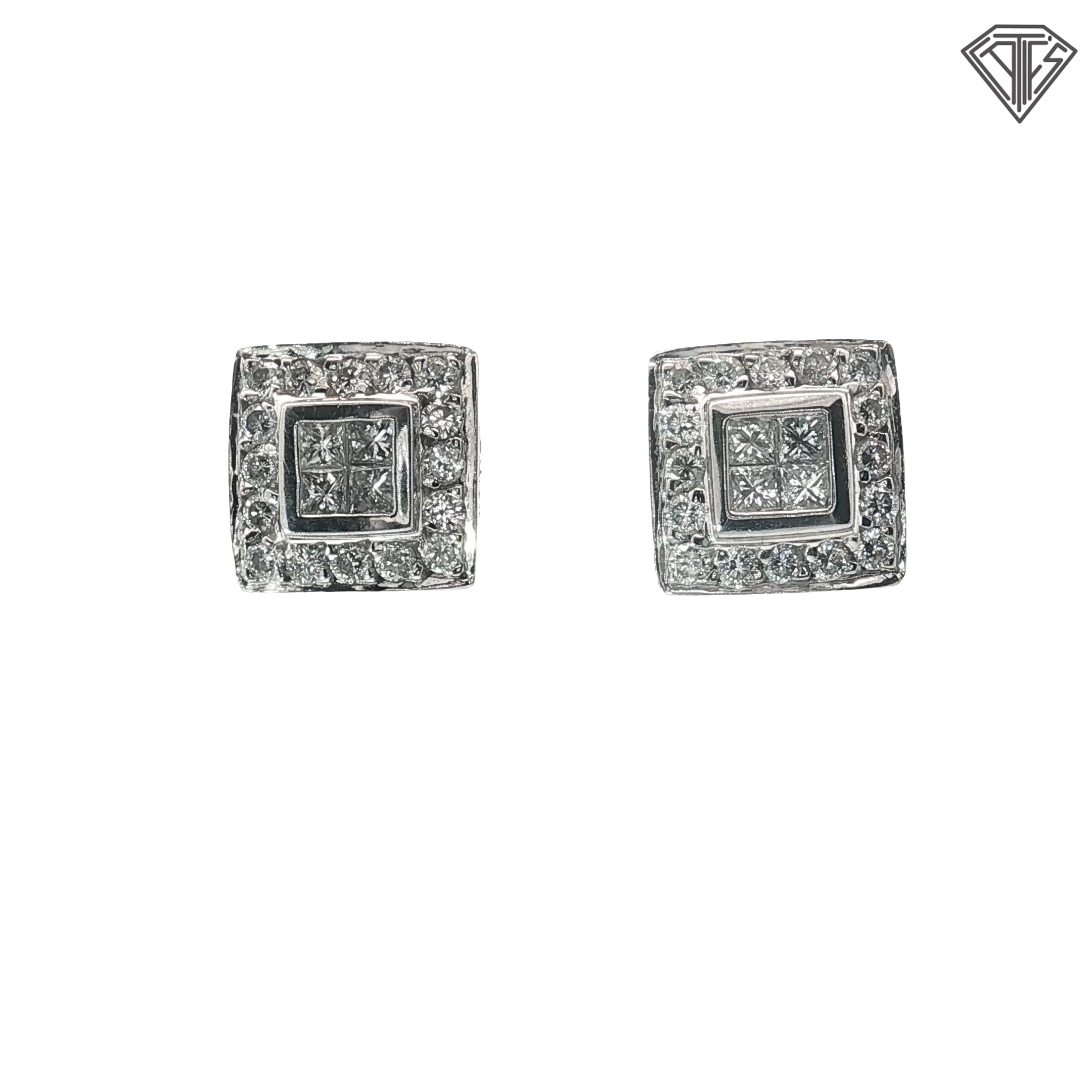 Platinum 1.94ct G VS2 Round and Baguette Mid-Century Spray Brooch, Circa 1945-1960 Vintage Brooch/ Pin