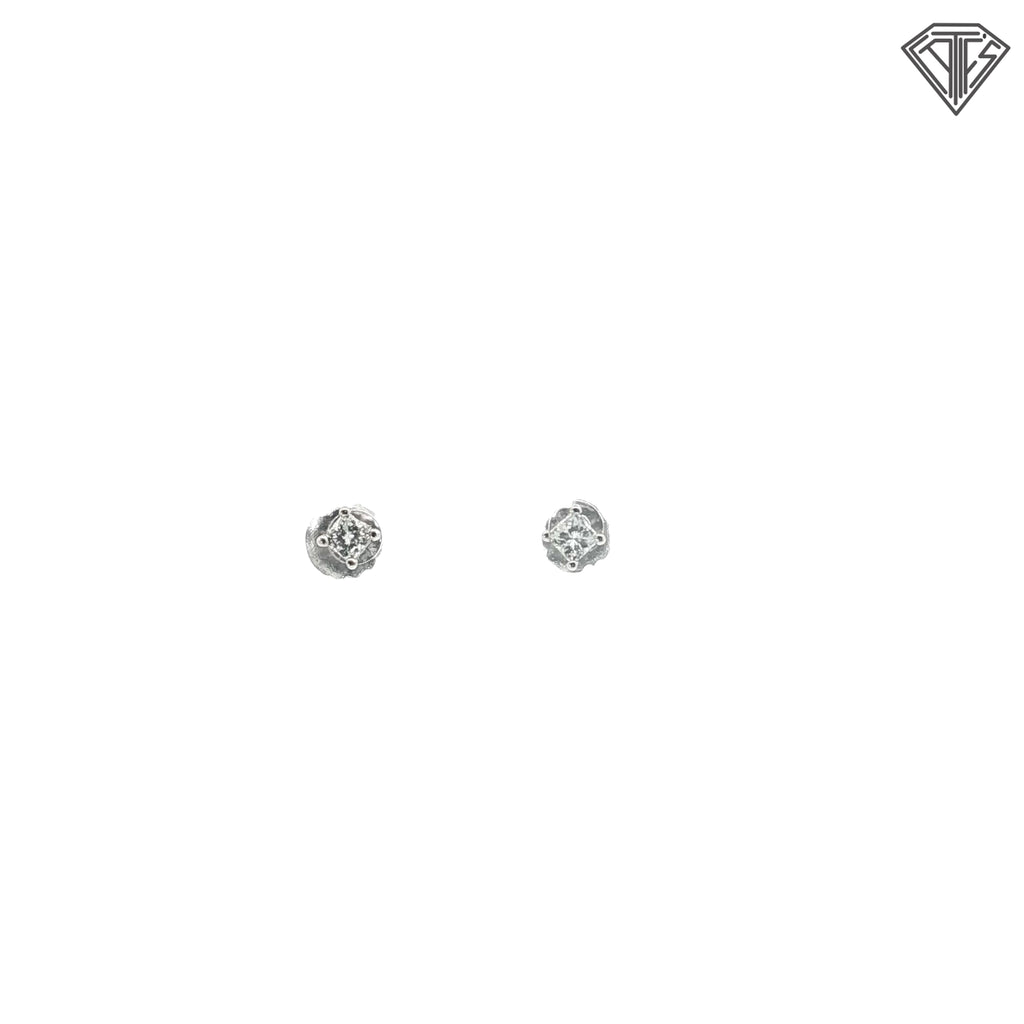 14k White Gold .30ct H SI2 Princess Cut Diamond Stud Earrings