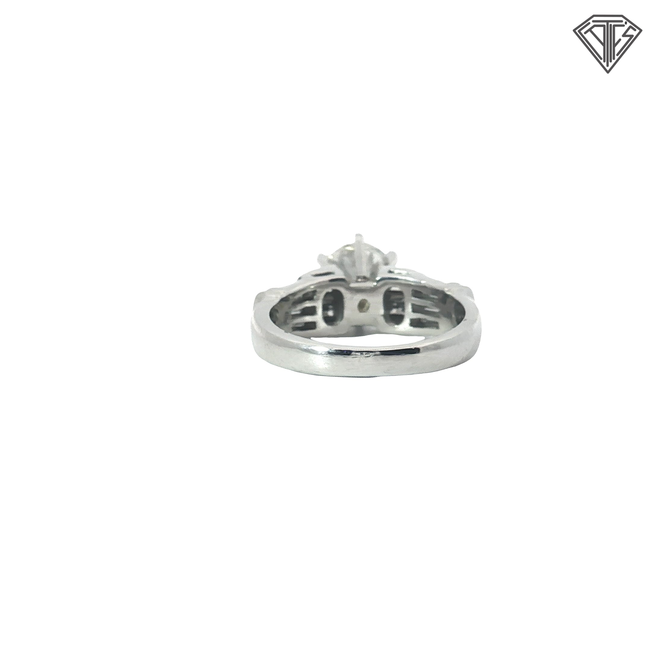 Platinum 1.22ct I SI1 Round and Baguette Diamond Engagement / 1.00ct G SI1 Round Wedding Band Set  Size 5 Certified By GIA # 11044843