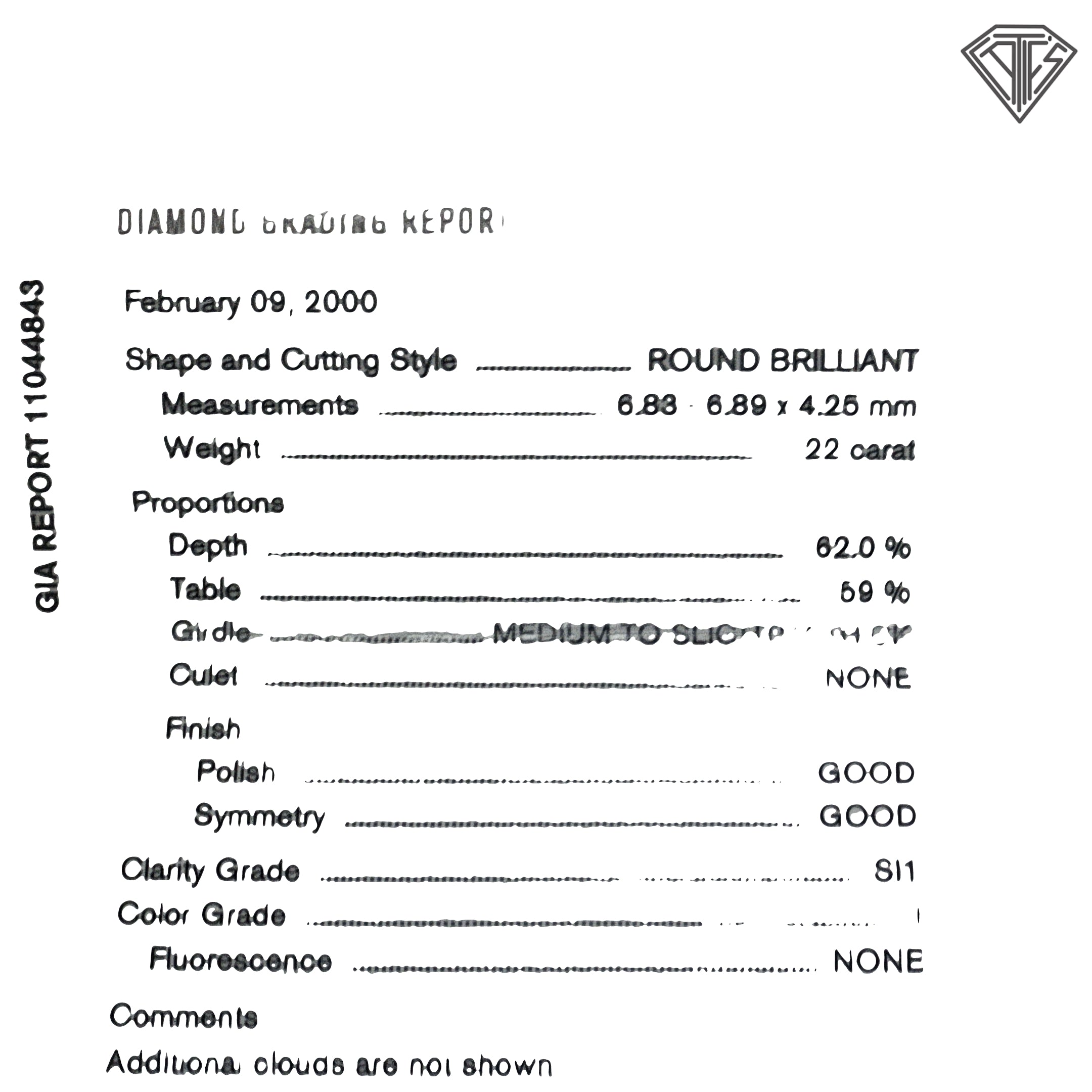 Platinum 1.22ct I SI1 Round and Baguette Diamond Engagement / 1.00ct G SI1 Round Wedding Band Set  Size 5 Certified By GIA # 11044843