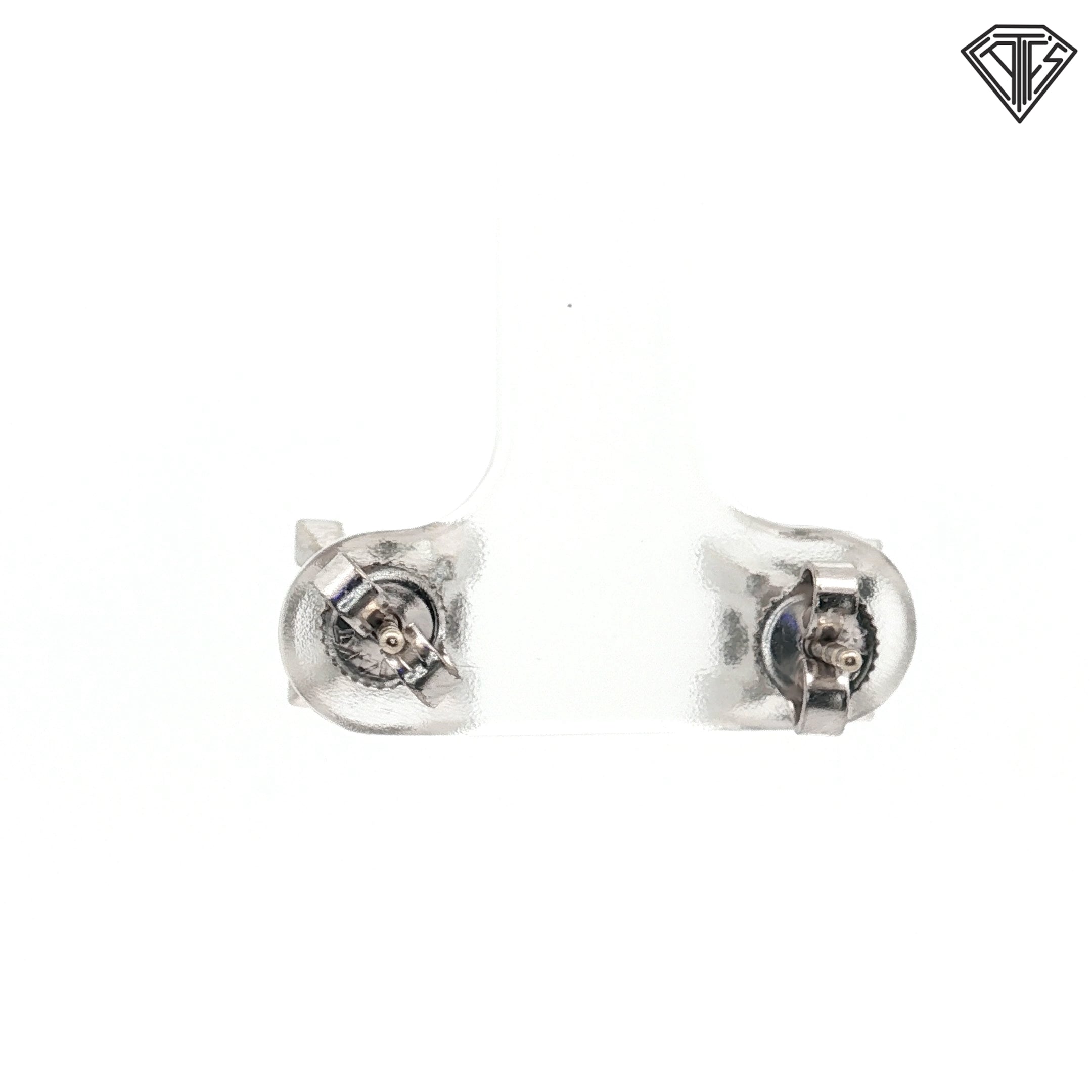 14k White Gold 1.00ct SI1 Princess Cut Invisible Set Stud Earrings