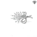 Platinum 1.94ct F VS1 Round and Baguette Total Weight Diamond Mid-Century Spray Brooch / Pin 10.5 gram