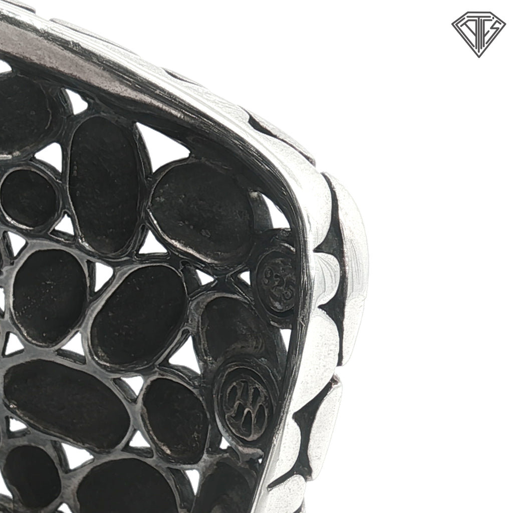 Pre-loved John Hardy Silver Kali Pebble Overlap Cuff Bracelet