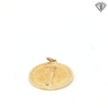 14k Yellow Gold Virgin Mary Medal Pendant 3.7 gram