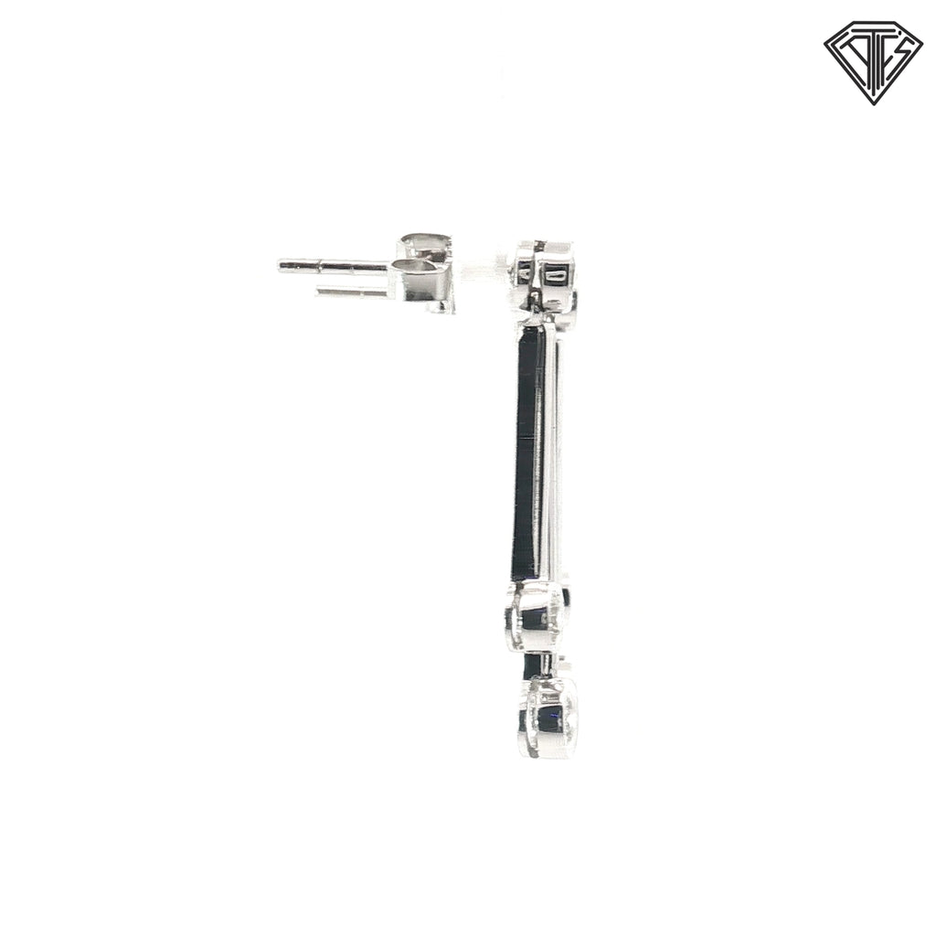 14k White Gold .20ct G SI1 Round Diamond Dangle Earrings