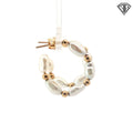14k Yellow Gold Baroque Pearl with Gold Bead Hoop Earrings