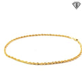 10k Yellow Gold Rope Anklet 10"inch