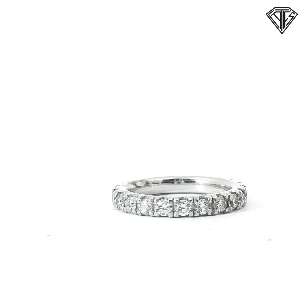 18k White Gold 1.00ct G VS2 Round Diamond Eternity Ring Size 6