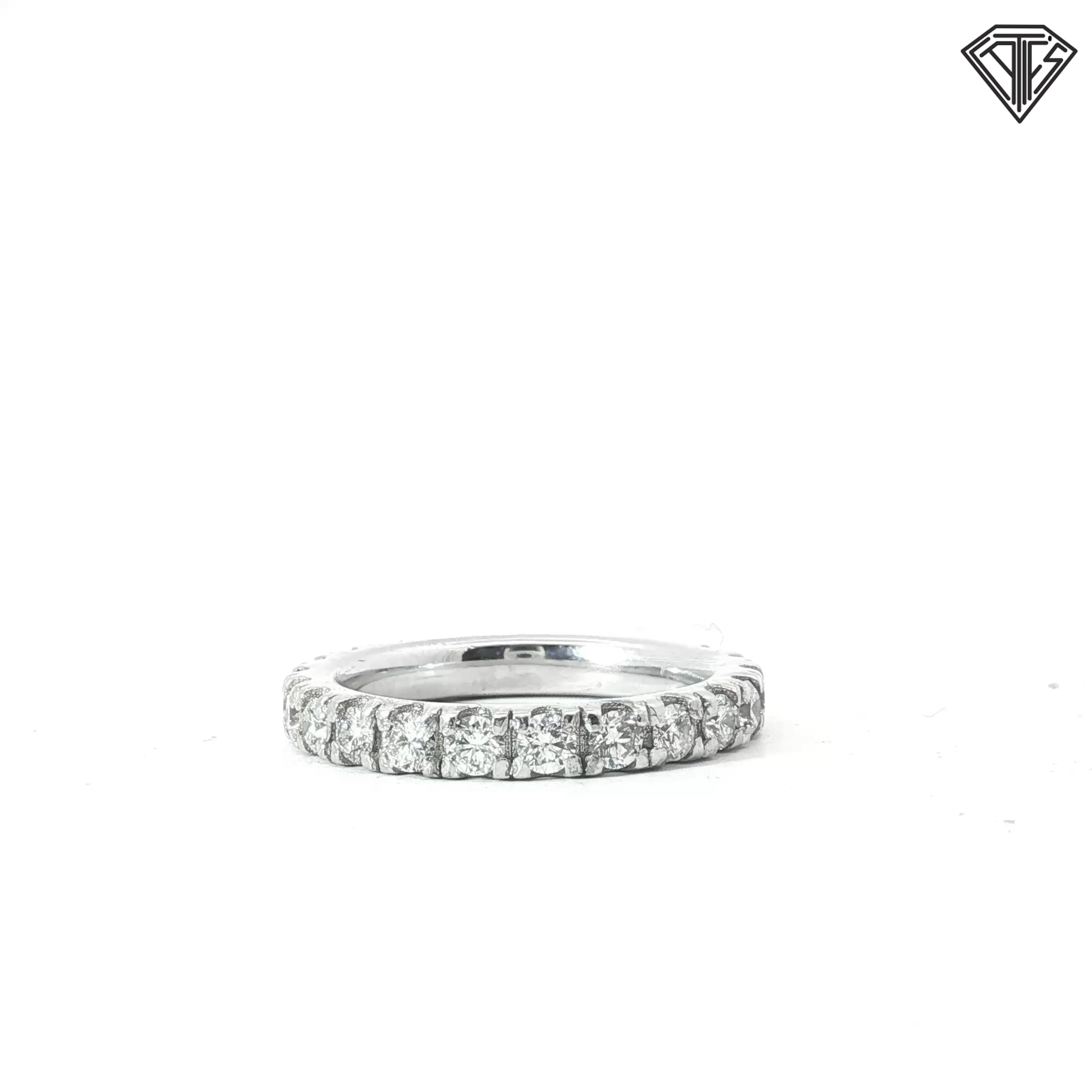 18k White Gold 1.00ct G VS2 Round Diamond Eternity Ring Size 6