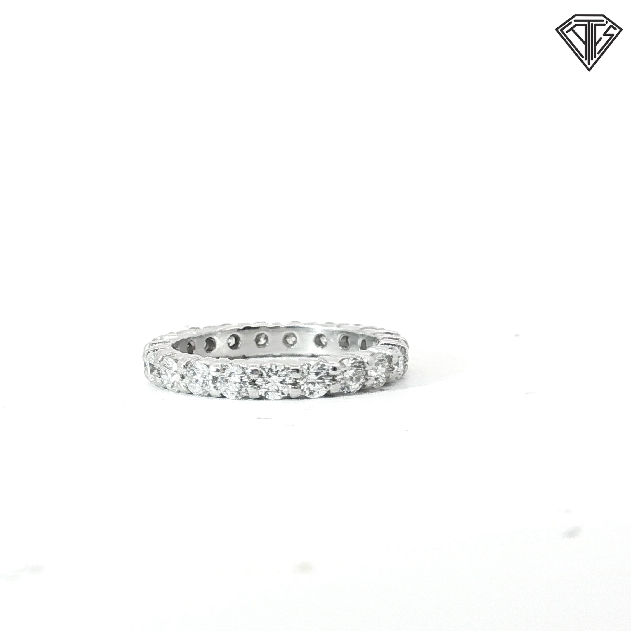 Platinum 1.00ct E VS1 Round Diamond Eternity Band Size 5