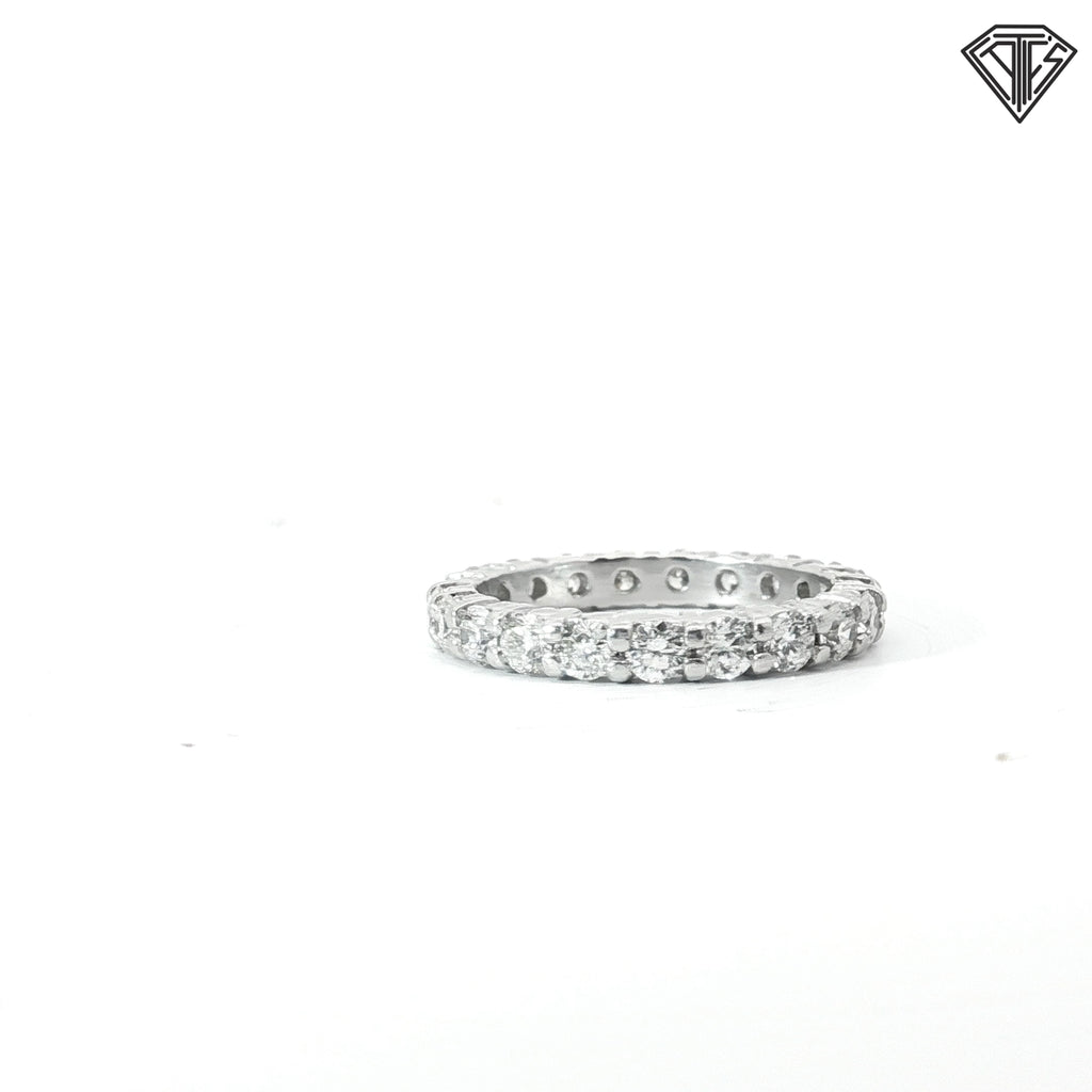 Platinum 1.00ct E VS1 Round Diamond Eternity Band Size 5