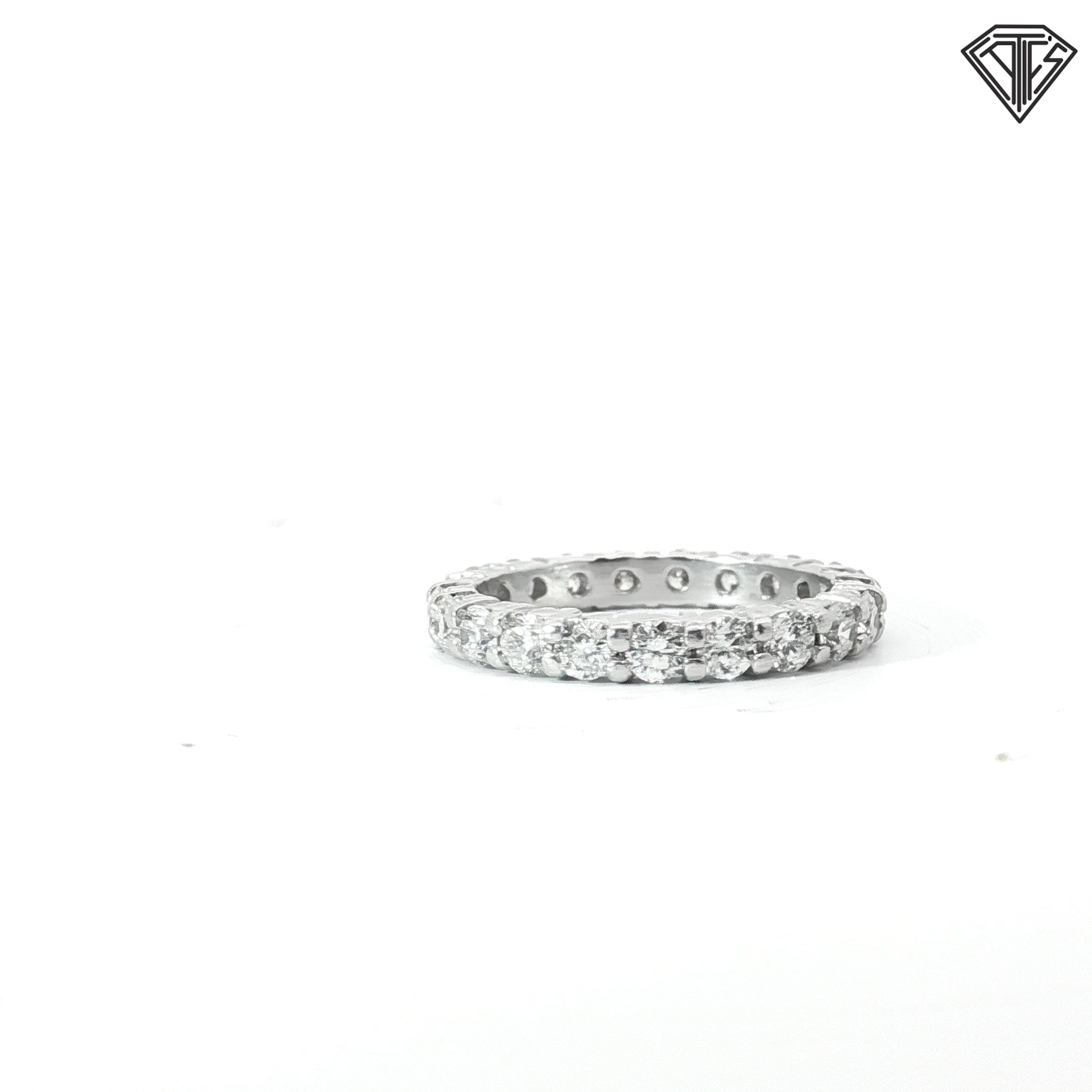 Platinum 1.00ct E VS1 Round Diamond Eternity Band Size 5