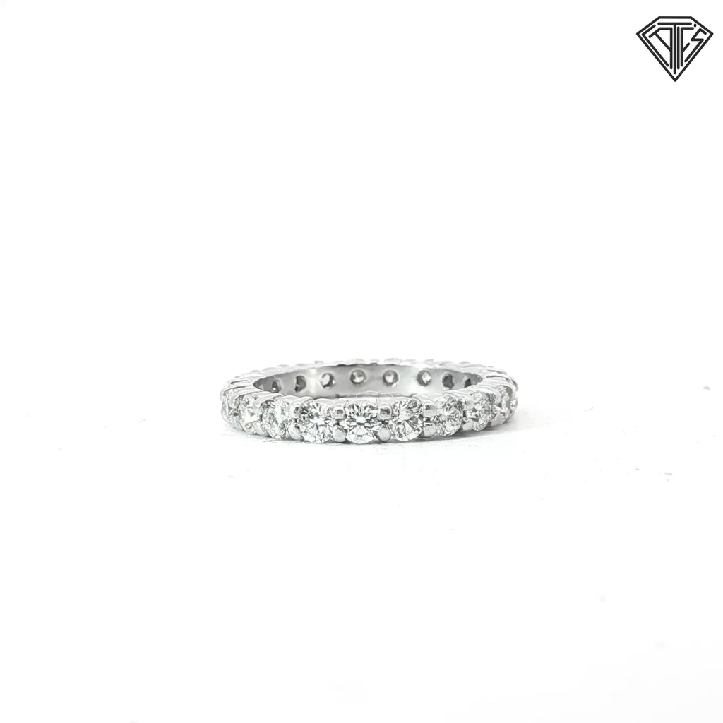 Platinum 1.00ct E VS1 Round Diamond Eternity Band Size 5