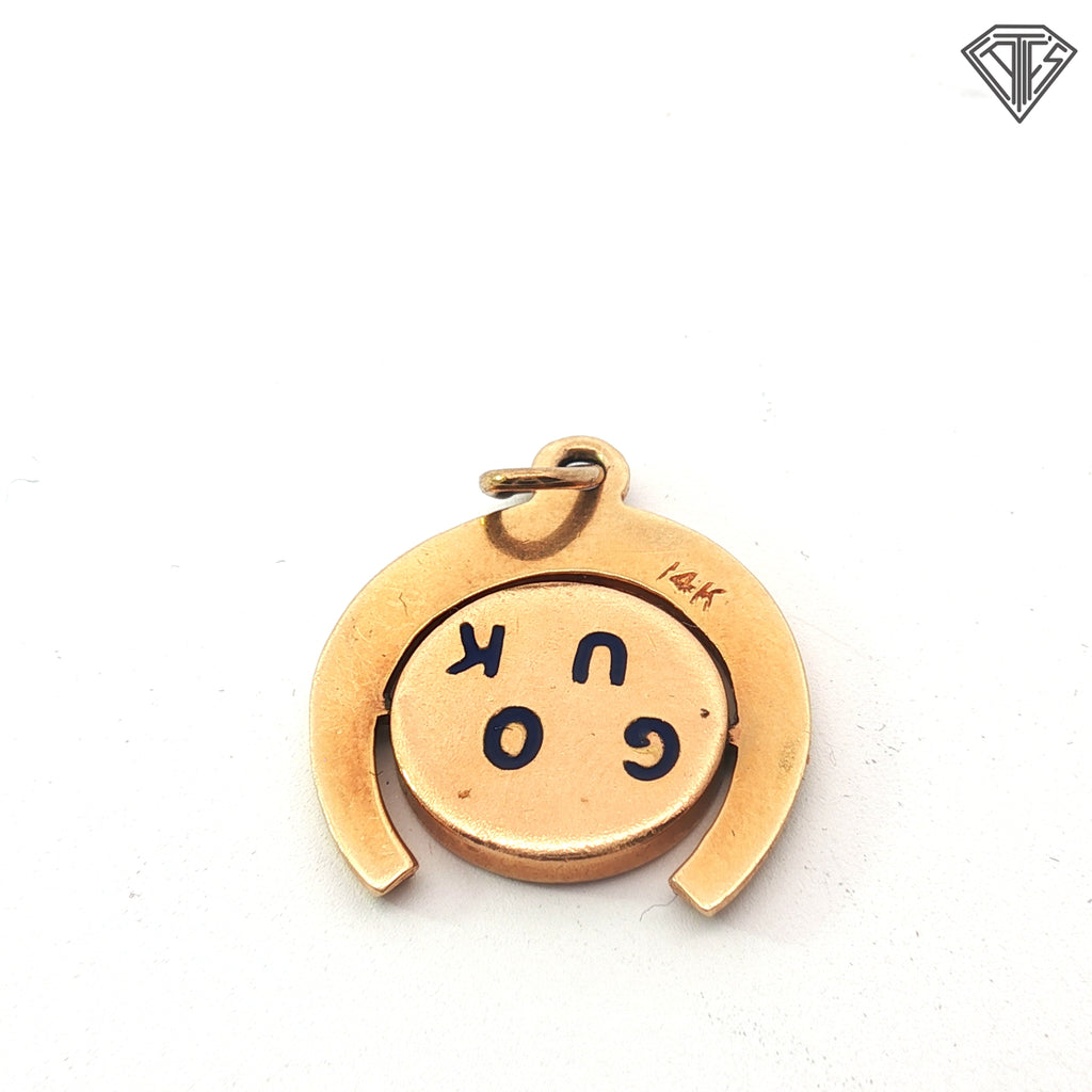 14k Yellow Gold Horse Shoe Good Luck Charm