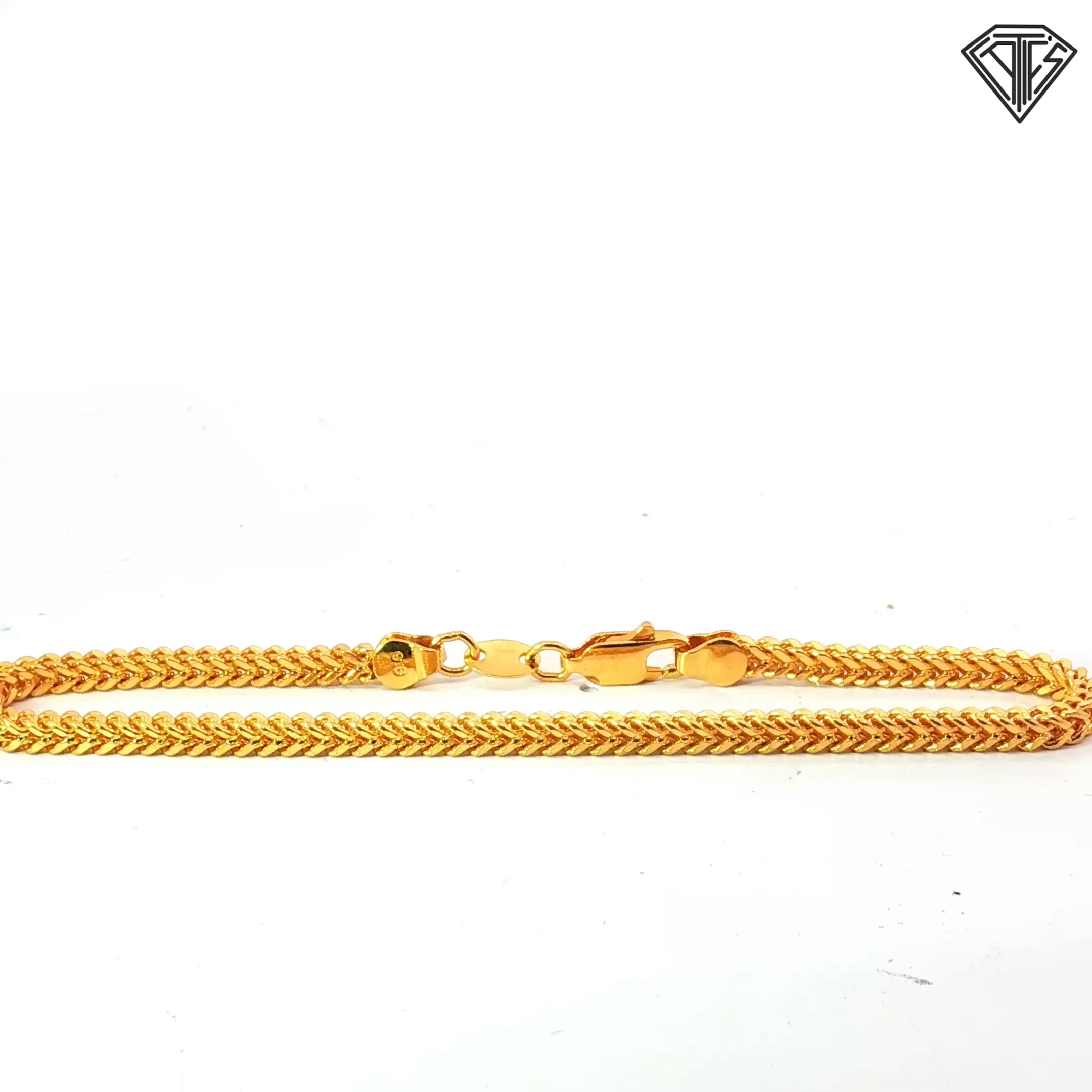 22k Yellow Gold Franco Bracelet 9.5 gram 7"inch