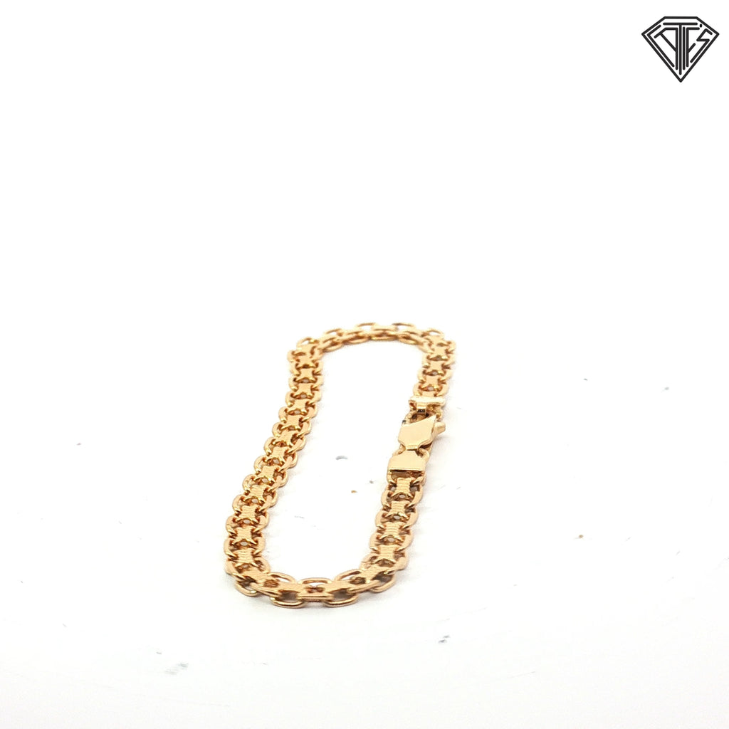 18k Yellow Gold Barrel Link Bracelet 7.3 gram 7"inch