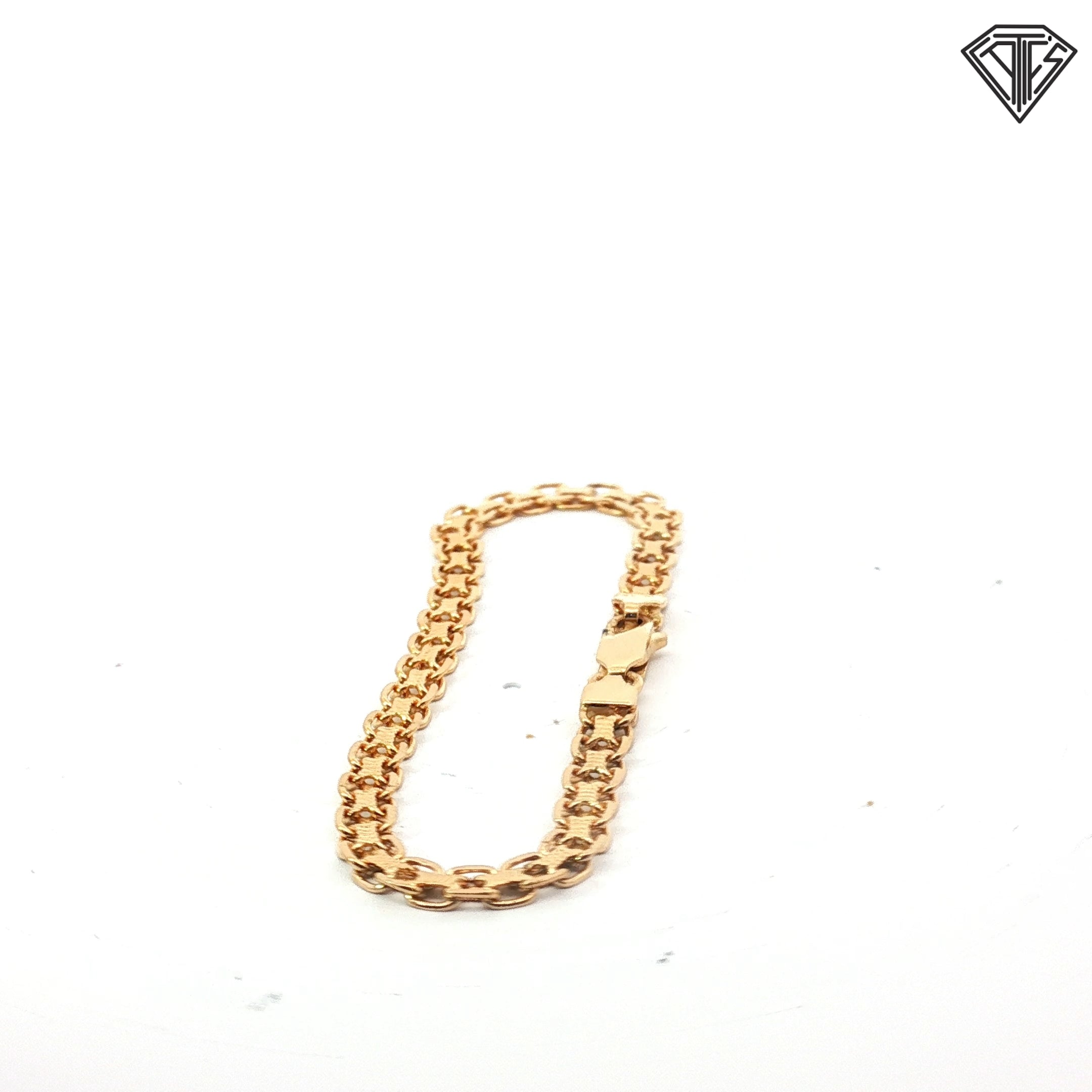 18k Yellow Gold Barrel Link Bracelet 7.3 gram 7"inch