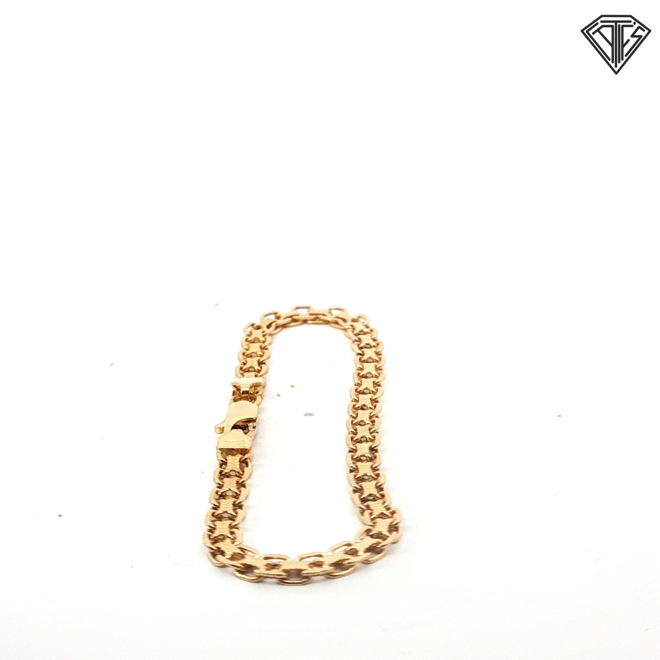 18k Yellow Gold Barrel Link Bracelet 7.3 gram 7"inch