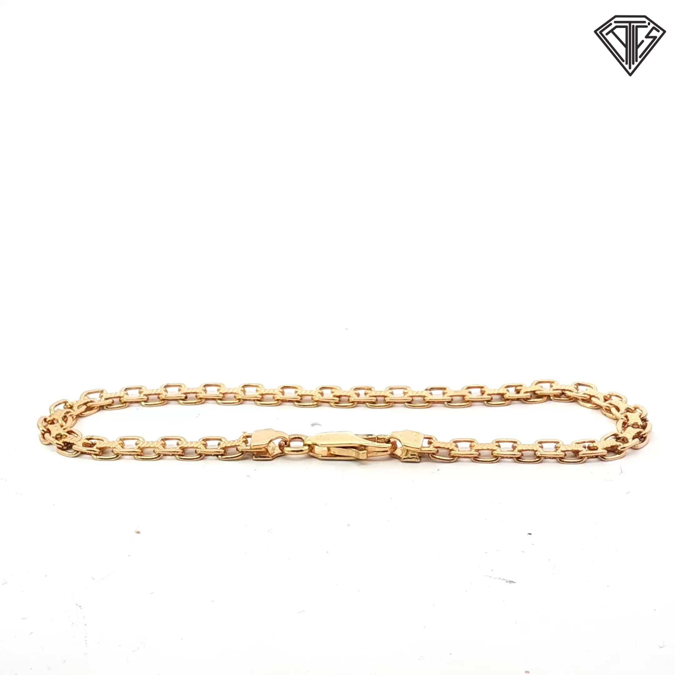 18k Yellow Gold Barrel Link Bracelet 7.3 gram 7"inch