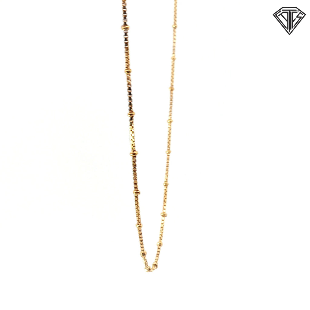 18k Yellow Gold Thin Bead Necklace 3.4 gram 18"inch
