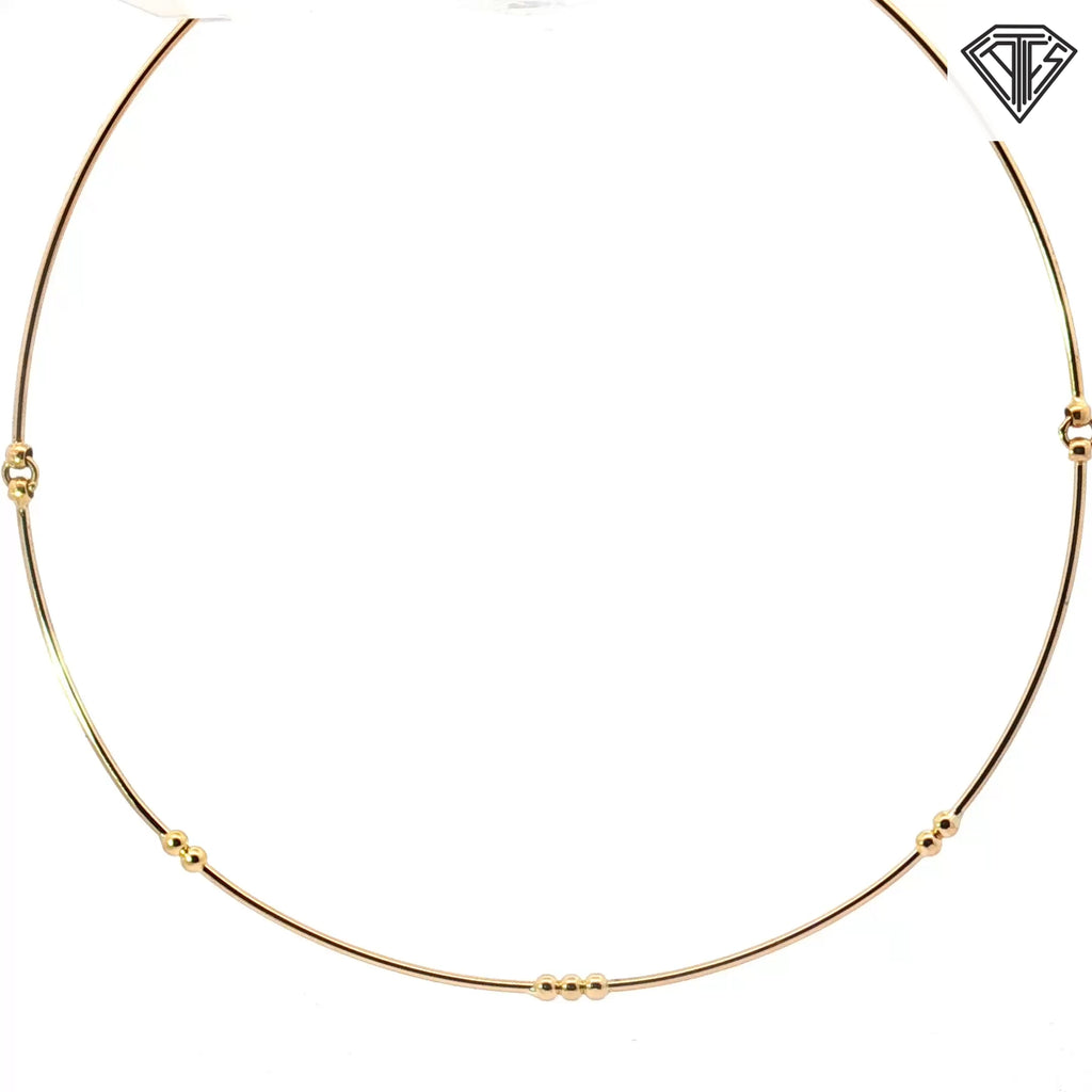 18k Yellow Gold Bar Choker Necklace 8.6 gram